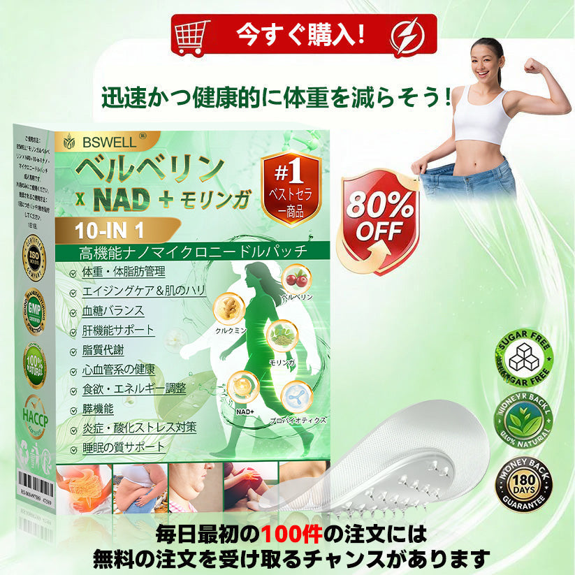 🟢公式旗艦店 /BSWELL®＆NAD+ 10-in-1 ナノ強化フォーミュラ — 肥満、肌のたるみ、糖尿病、睡眠時無呼吸症候群、関節の悩み、その他健康上の懸念にアプローチ
